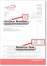 Find your invoice number and amount due