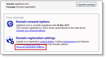 Show all registration settings