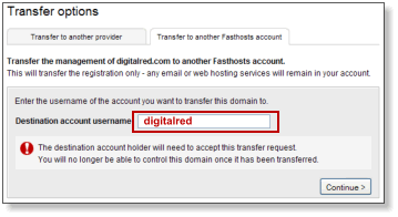 Destination account name