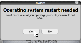 Operating system restart needed