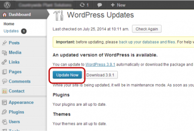 update now button